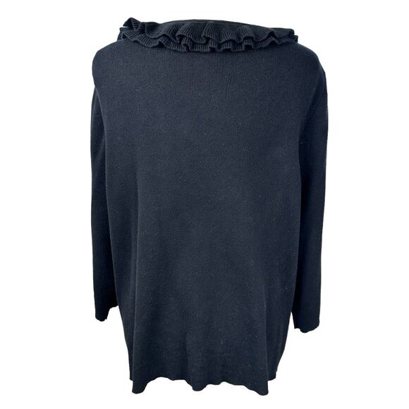 Coldwater Creek Knit Pullover Wool Cashmere Sweater 2X Black Whimsigoth Western - Picture 5 of 12